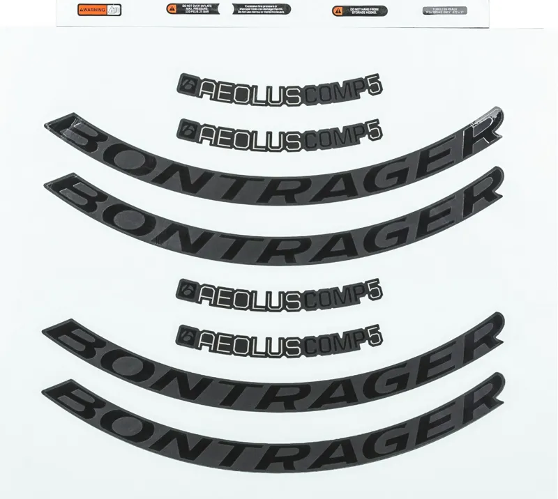 Bontrager Aeolus Comp Wheel Decals in Black