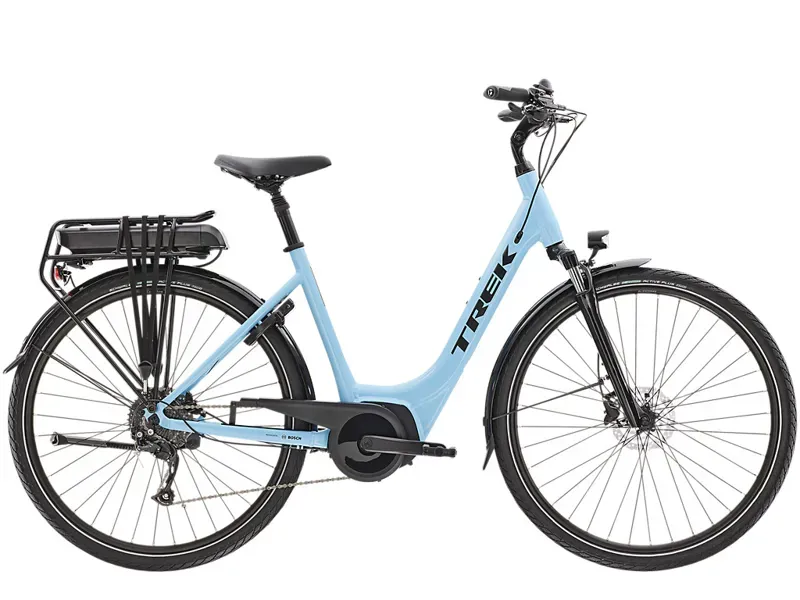 Trek Verve+ 2 Lowstep 500wh Electric Hybrid Bike in Blue