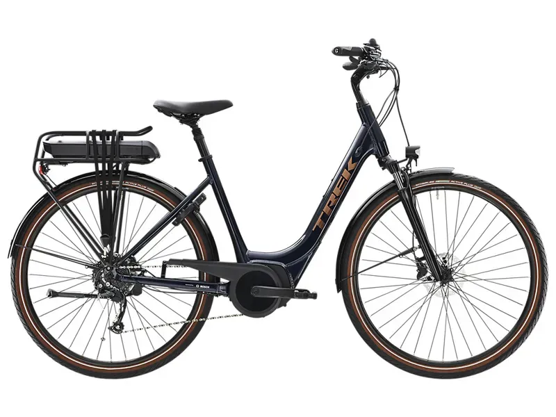 Trek Verve+ 2 Lowstep 500wh Electric Hybrid Bike in Blue