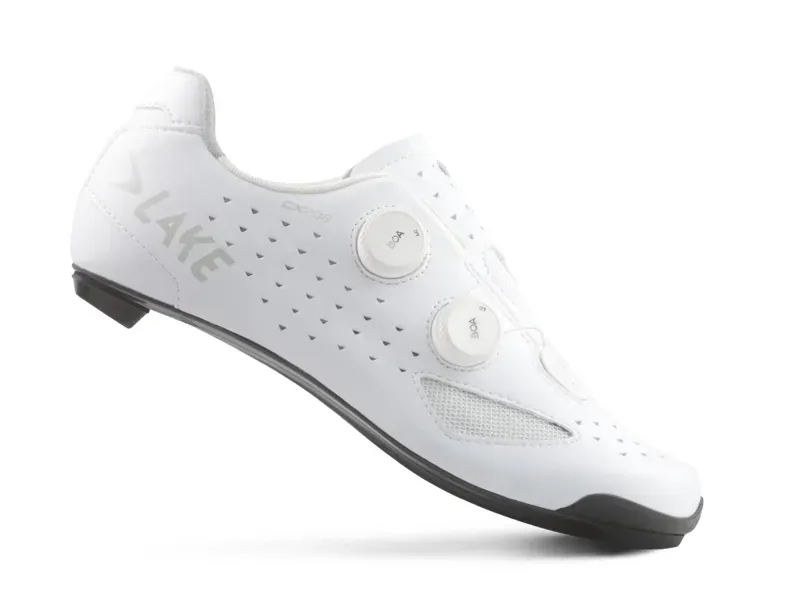 Lake CX238-X Wide Road Cycling Shoes in White/White Microfiber