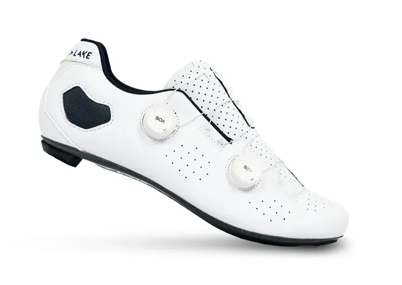 Lake CX333-N Narrow Road Cycling Shoes in White/White Microfiber