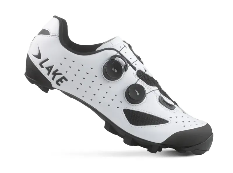 Lake MX238 Gravel Cycling Shoes in White/Black Microfiber