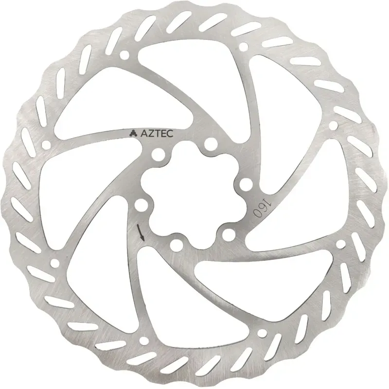 Aztec Core 6B 160mm Stainless Steel 6-Bolt Disc Rotor in Silver