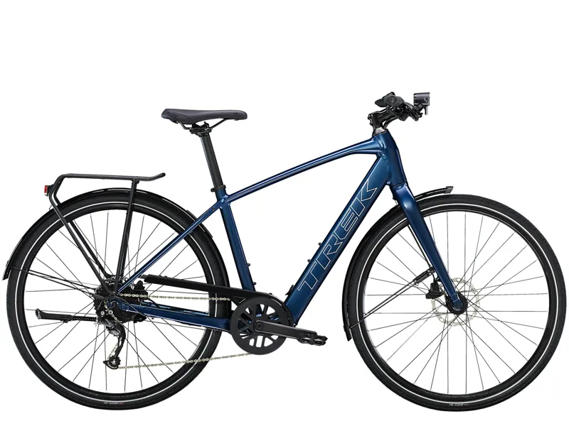 Trek Fx+ 2 Electric Hybrid Bike in Mulsanne Blue