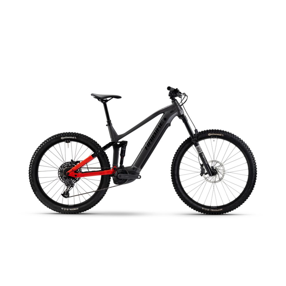 Haibike Allmtn 4 eMountain Bike in Silver/Red/Black Glossy