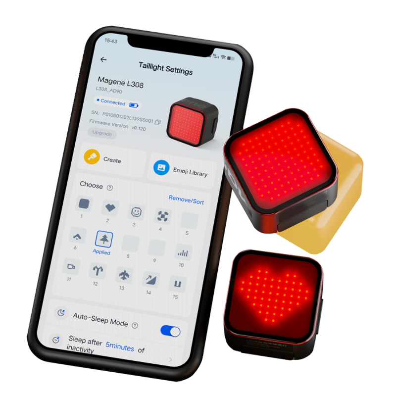 Magene L308 Intelligent Expression Tail Light in Black-2