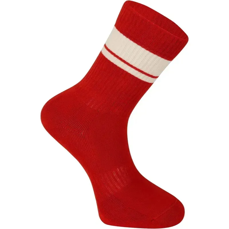 Madison Roam Crew Socks in Mineral Red-1