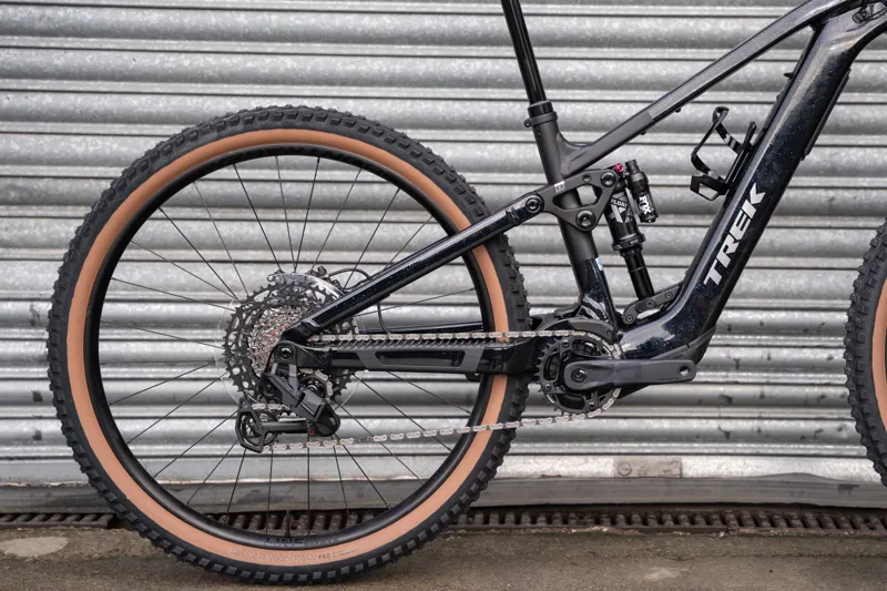 Trek Fuel+ EX 8 Gen 2 E-Mountain Bike in Trek Black/Purple Flip Splatter-10