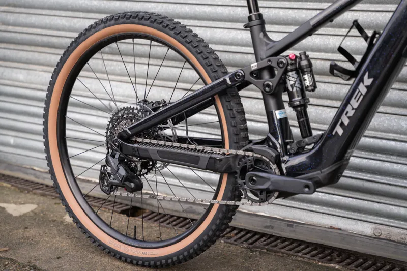 Trek Fuel+ EX 8 Gen 2 E-Mountain Bike in Trek Black/Purple Flip Splatter-11