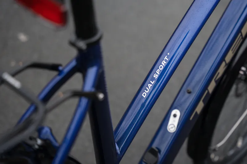 Trek Dual Sport+ 2 Stagger Hybrid eBike in Hex Blue-6