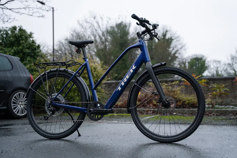 Trek Dual Sport+ 2 Stagger Hybrid eBike in Hex Blue-7