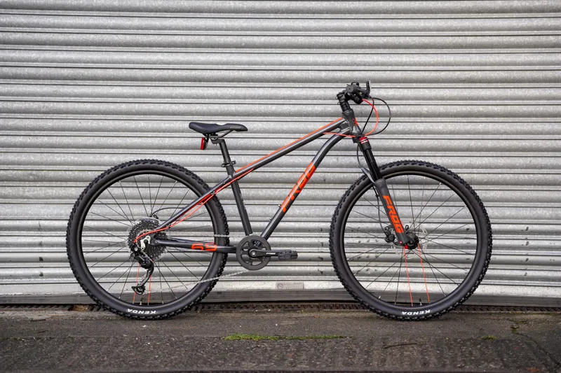 Frog Bikes Frog MTB 69 Kids Mountain Bike In Metallic Grey/Neon Red-1