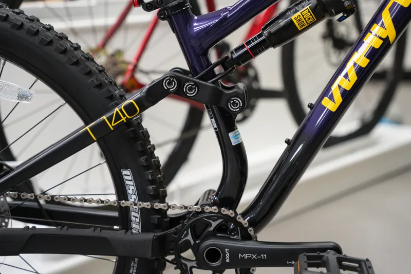 Whyte T-140 27 Junior Full Suspension Mountain Bike  in Gloss Purple/Black/Yellow-6