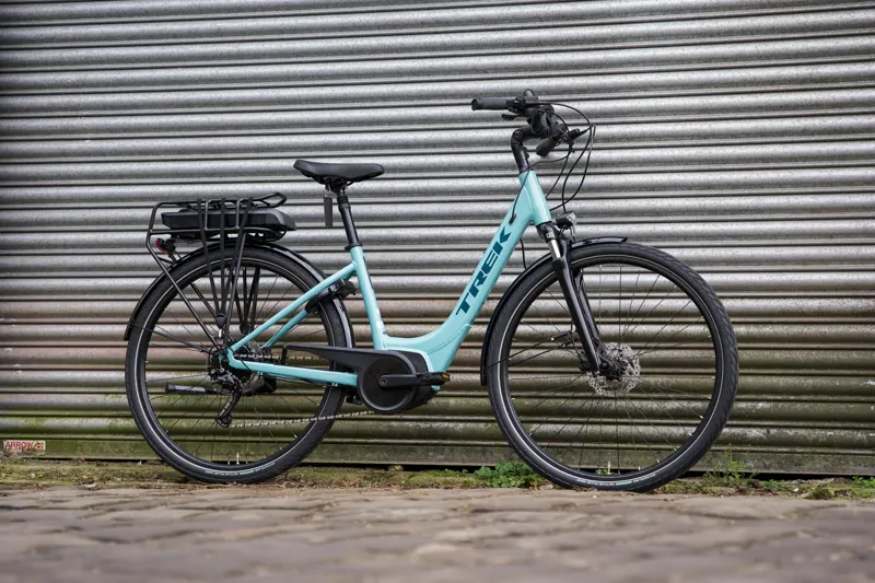 Trek Verve+ 2 Lowstep 500wh Electric Hybrid Bike in Blue Sage-1