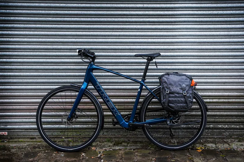 Trek Fx+ 2 Electric Hybrid Bike in Mulsanne Blue-1