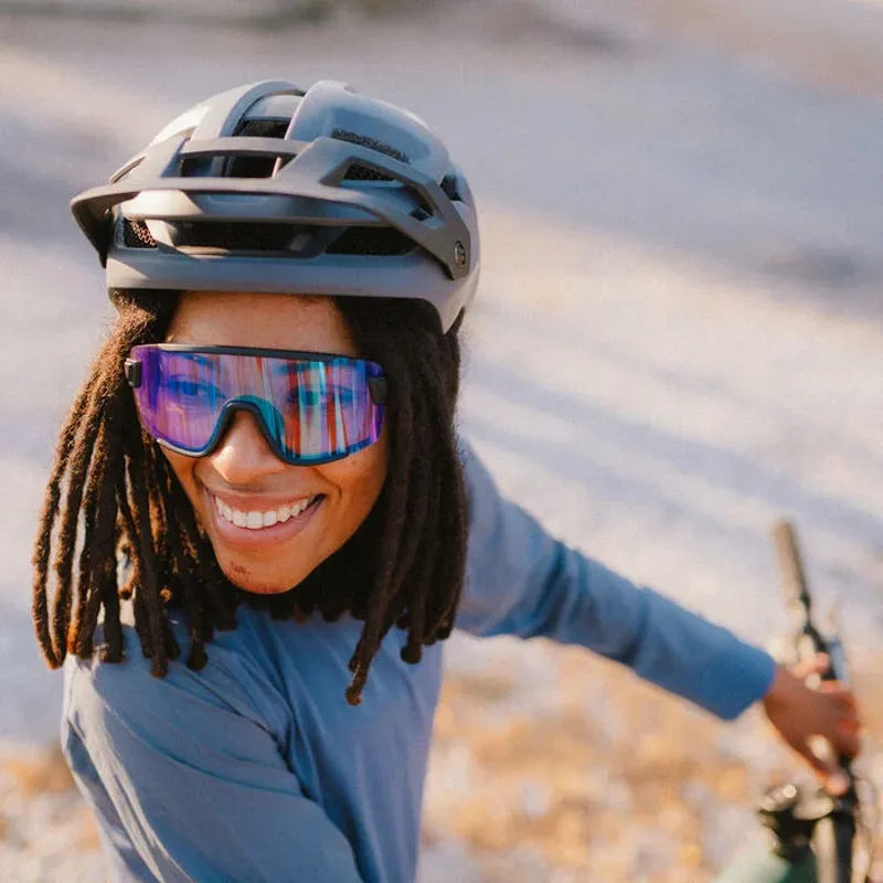 Smith Wildcat Sunglasses Matt Black ChromaPop Low Light Rose Blue Mirror-3