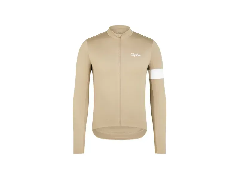 Rapha Core Thermal Long Sleeve Cycling Jersey in Tan