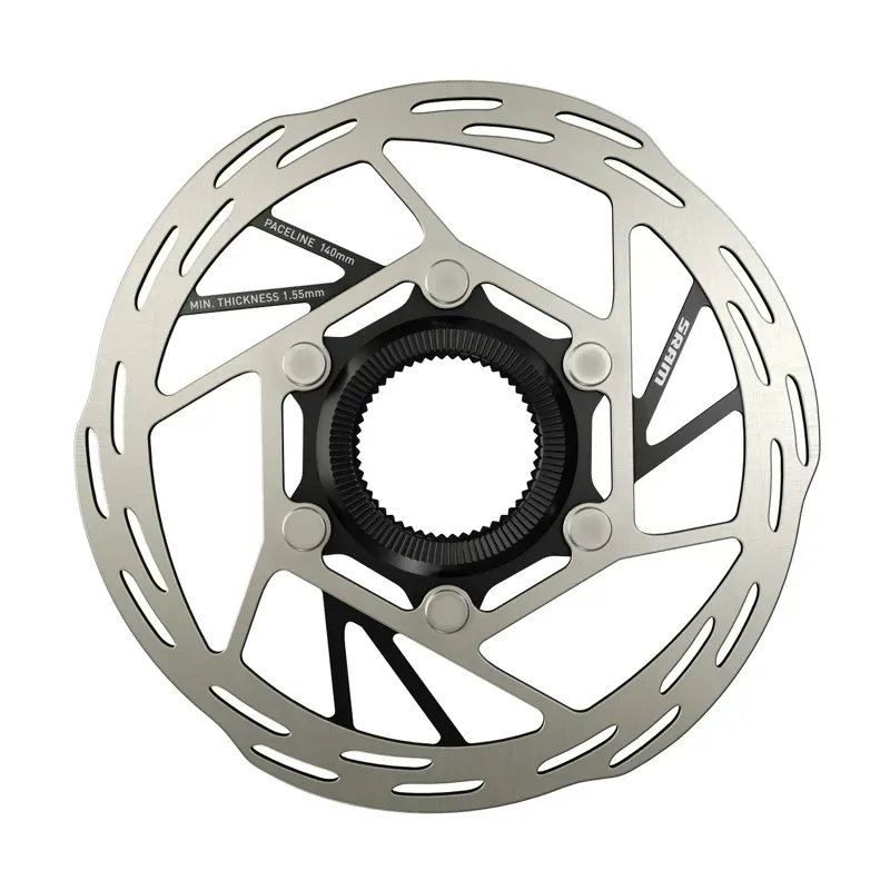 SRAM Paceline Paceline 6-bolt Rounded Steel DB Rotor in Silver/Black-2