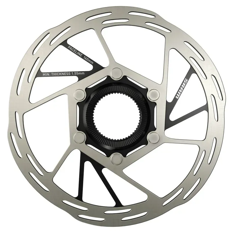 SRAM Paceline Paceline 6-bolt Rounded Steel DB Rotor in Silver/Black-3