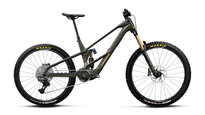 Orbea 2027 Wild LT M10 Mullet eMountain Bike in Magic Gold CView - Titan Gold