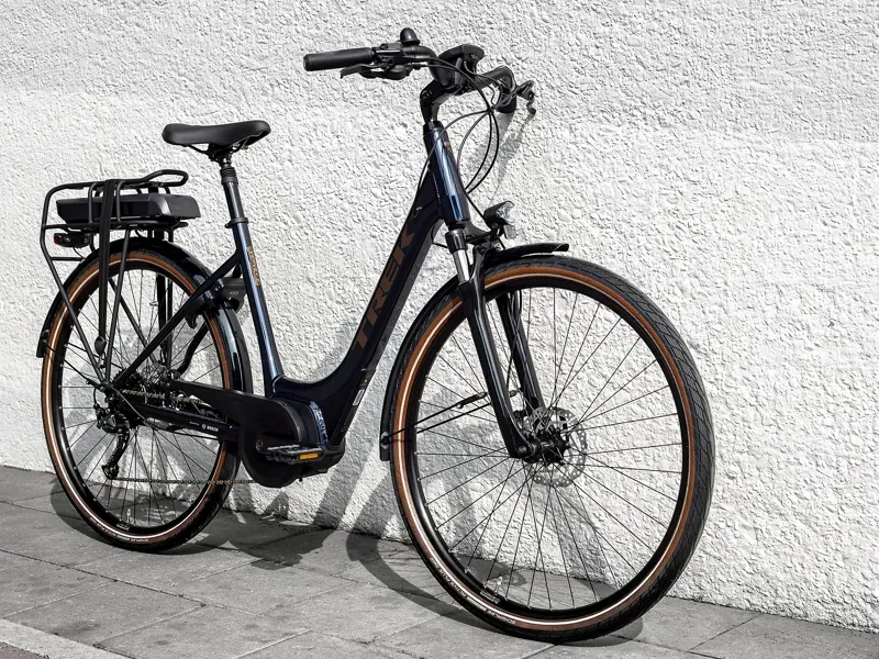 Trek Verve+ 2 Lowstep 500wh Electric Hybrid Bike in Blue-1