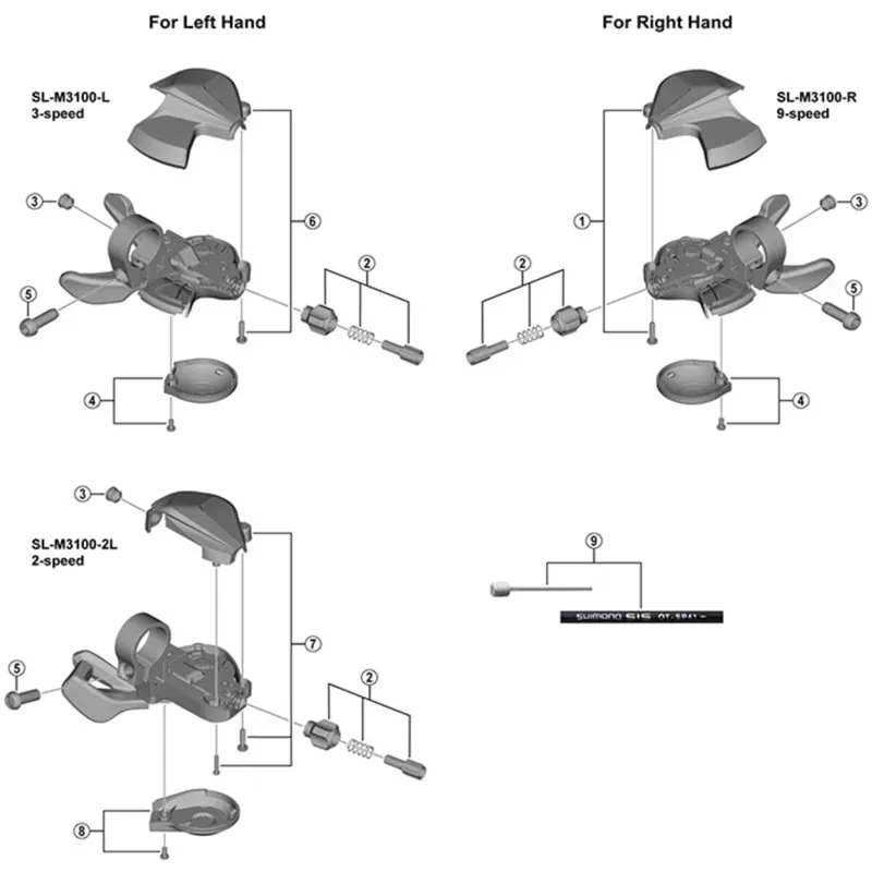 Shimano SLM3100 Main Lever Cover fix Screw Black one size