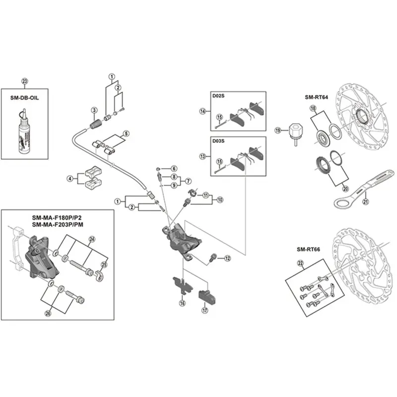 Shimano Spares BR-M465 Lock Ring and Washer in Black-2