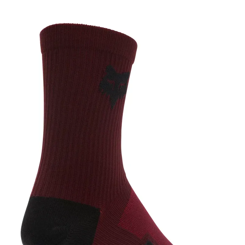 Fox 6in Ranger Sock in Dark Maroon-1